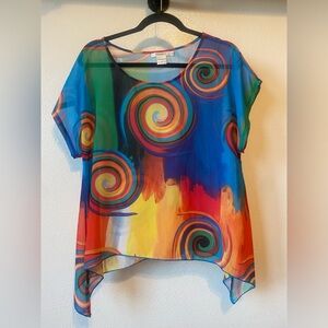 Feratelli Sheer Rainbow Blouse